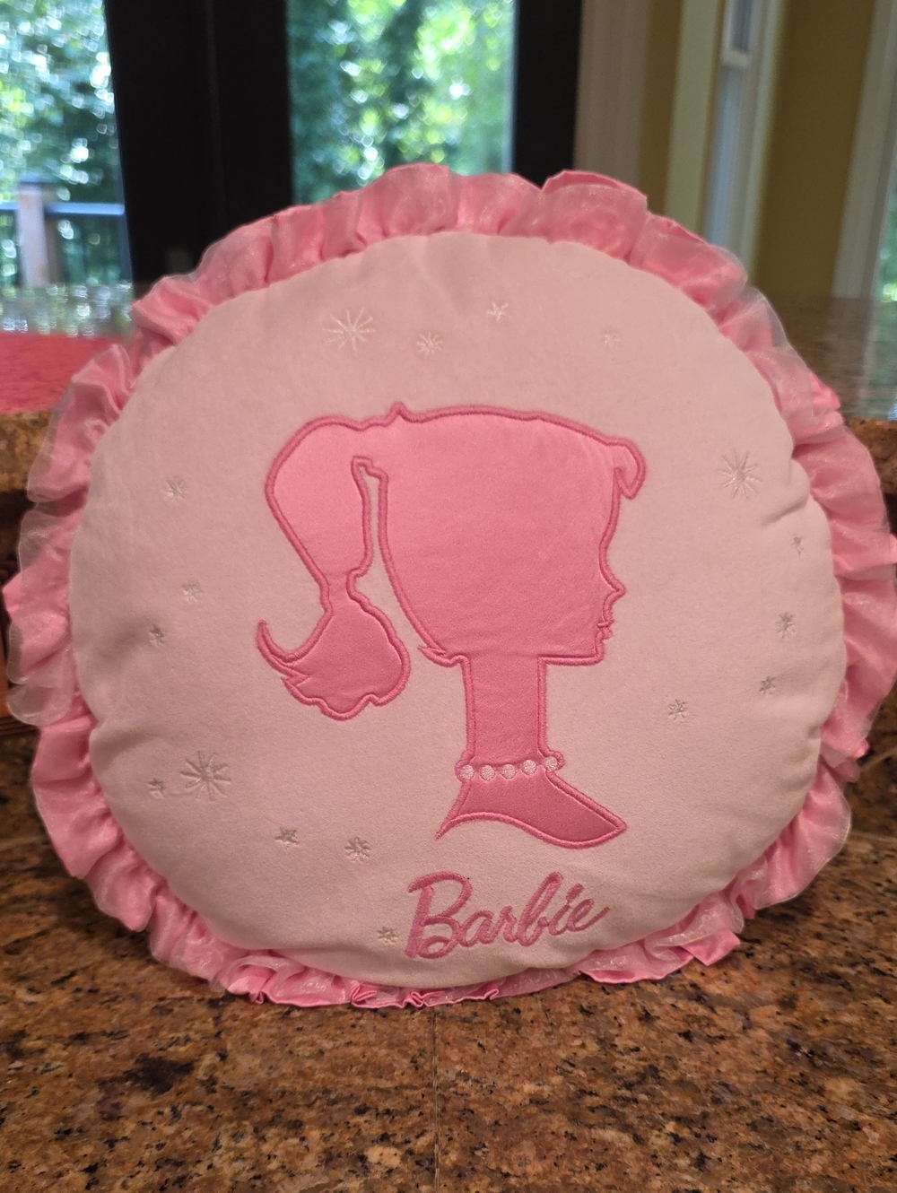 Pottery Barn Kids Barbie Round Throw Pillow